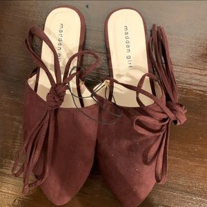 Madden Girl G-Marcy Ankle Lace Up Slide In Flats Womens Size 8